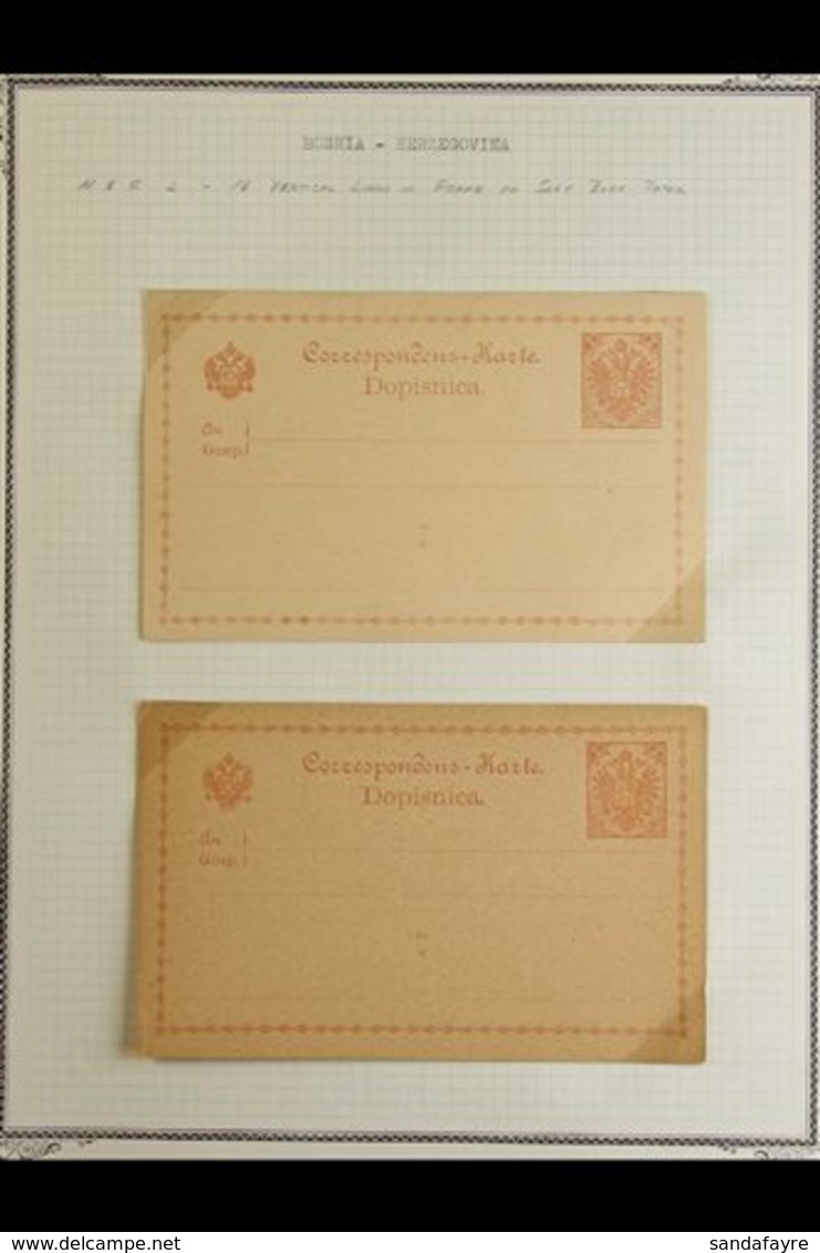 \Y BOSNIA AND HERZEGOVINA\Y POSTAL STATIONERY 1879-1918 Fine Unused Collection Written Up On Leaves, Includes Various PO - Other & Unclassified