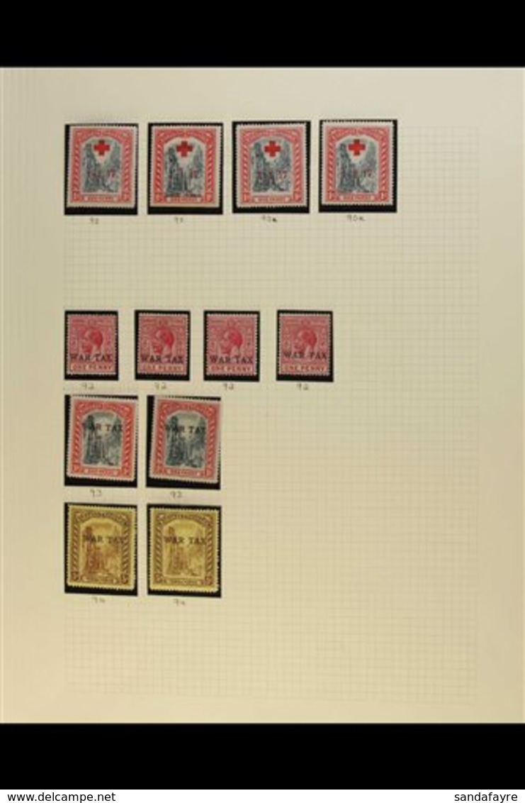 \Y 1917-19 WAR TAX AND CHARITY ISSUES\Y A Fine Mint Collection On Album Pages With Duplicated Ranges Of 1917 Red Cross I - Other & Unclassified