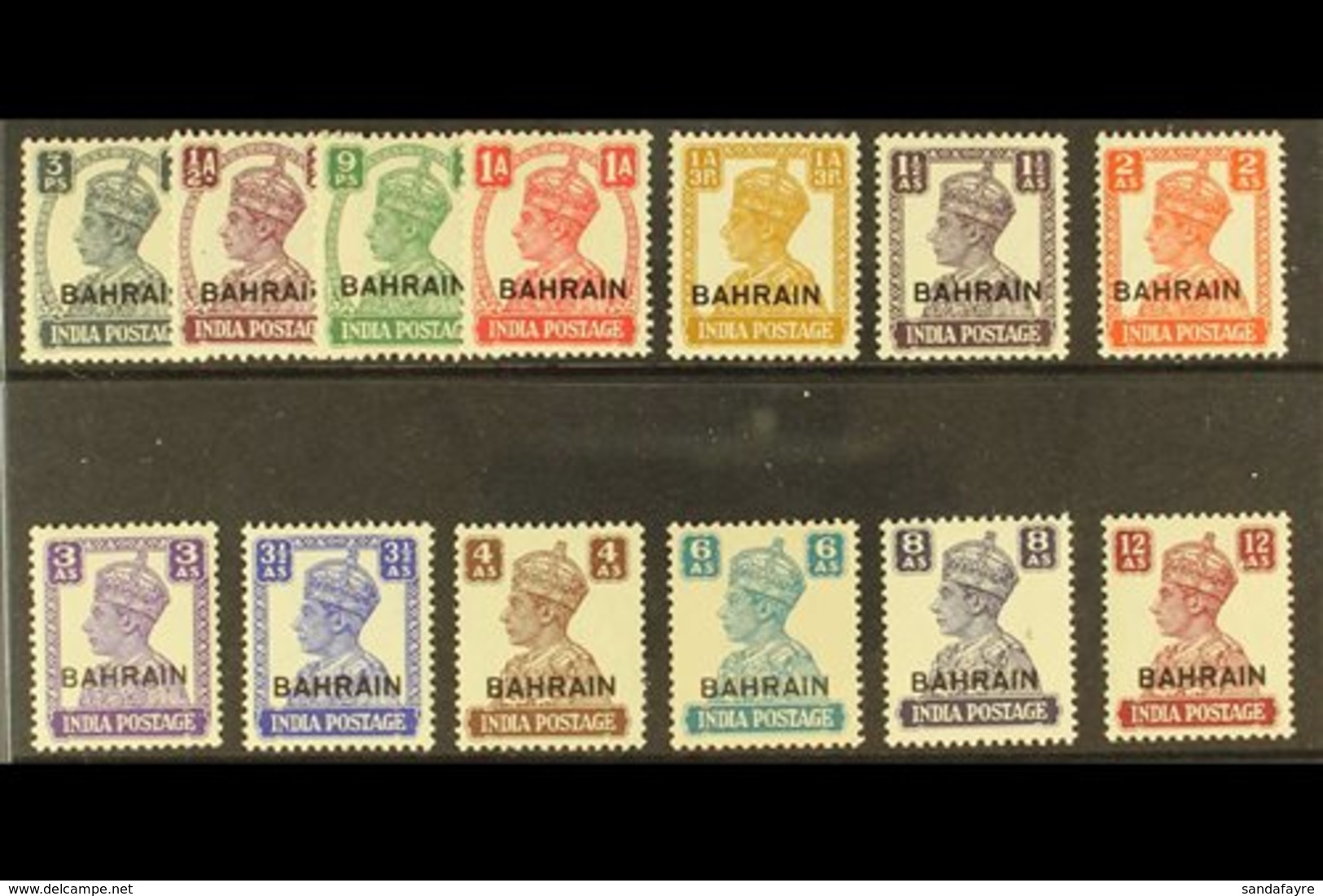 \Y 1942-45\Y White Background Set Complete, SG 38/50, Never Hinged Mint (13 Stamps) For More Images, Please Visit Http:/ - Bahreïn (...-1965)