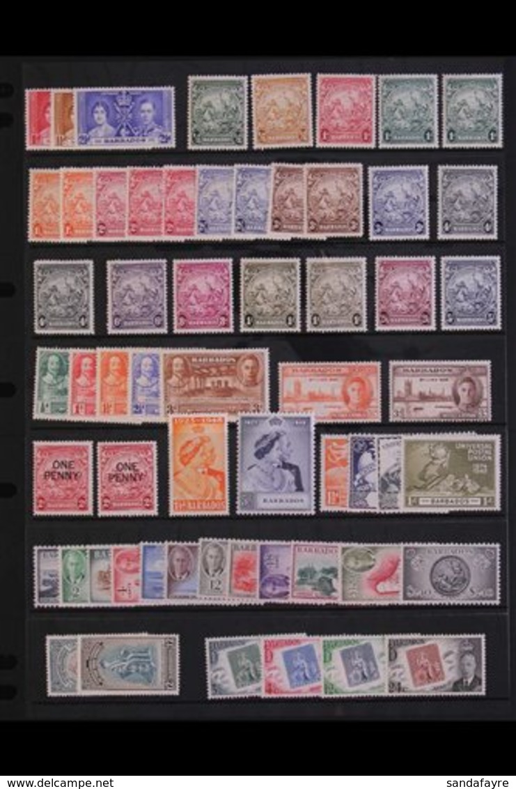 \Y 1937-52 KGVI FINE MINT COLLECTION.\Y A Complete "Basic" Mint Collection From Coronation To Centenary Set, SG 245/88 P - Barbados (...-1966)