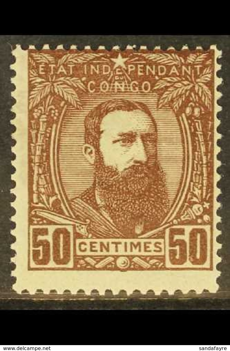 \Y BELGIAN CONGO 1894\Y 50c Chocolate Leopold, COB 9, Never Hinged Mint, Centred To Upper Right. For More Images, Please - Other & Unclassified