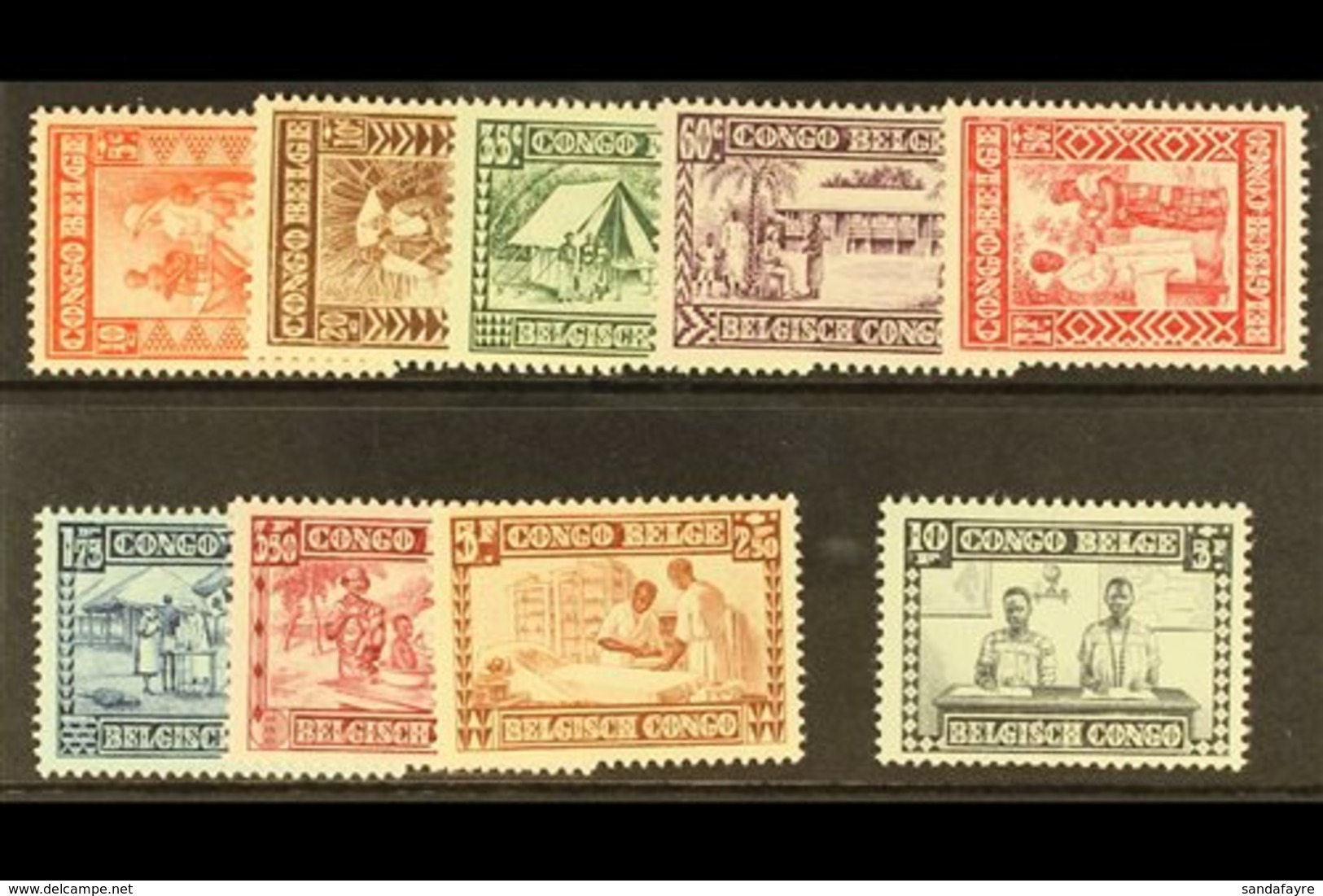 \Y BELGIAN CONGO\Y 1930 Congo Natives Protection Fund Set, COB 150/158, Fine Never Hinged Mint. (9 Stamps) For More Imag - Autres & Non Classés