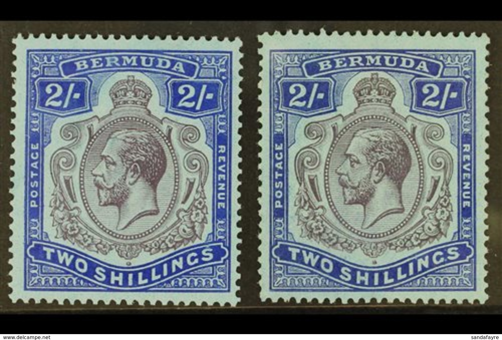 \Y 1924-32\Y 2s, The Two Shades, SG 88 & 88g, Fine Mint. (2) For More Images, Please Visit Http://www.sandafayre.com/ite - Bermuda