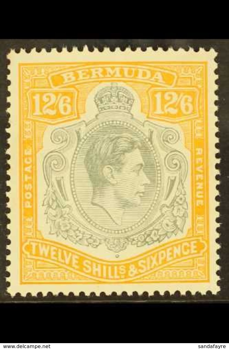 \Y 1938\Y 12s.6d Grey And Brownish Orange, SG 120a, Lightly Hinged Mint, Usual Streaky Gum. For More Images, Please Visi - Bermudes