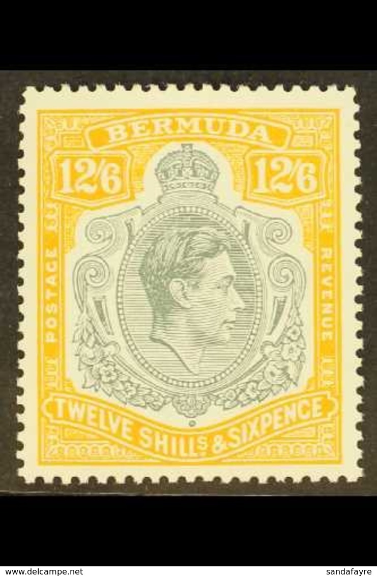 \Y 1950\Y 12s6d Grey & Pale Orange Perf 13, Chalky Paper, SG 120e, Never Hinged Mint, For More Images, Please Visit Http - Bermuda