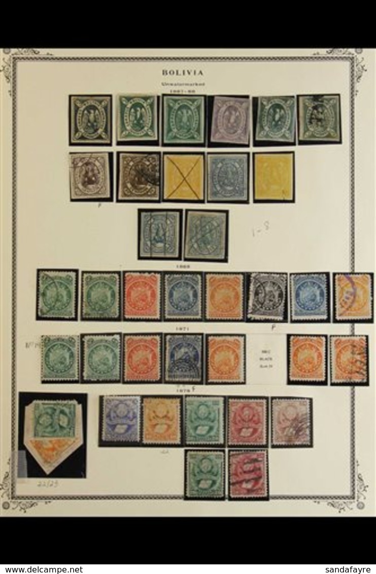 \Y 1867-1894 ATTRACTIVE COLLECTION\Y In Hingeless Mounts On Pages, Mint & Used Stamps, Includes 1867-68 5c Green (x41 Wi - Bolivia