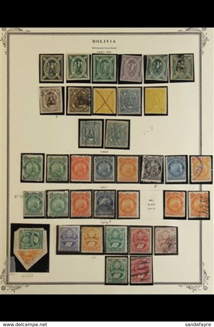 \Y 1867-1894 ATTRACTIVE COLLECTION\Y In Hingeless Mounts On Pages, Mint & Used Stamps, Includes 1867-68 5c Green (x41 Wi - Bolivie