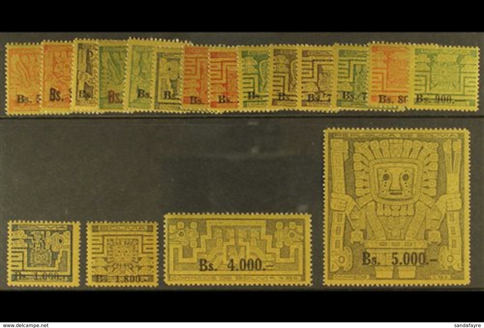 \Y 1960\Y Surcharges Complete Set (Scott 433/50, SG 702/19), Never Hinged Mint, Fresh. (18 Stamps) For More Images, Plea - Bolivie