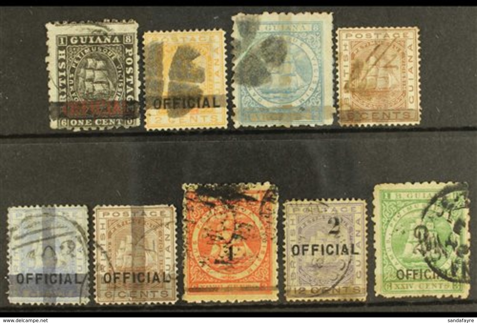 \Y 1878-1881 PROVISIONALS\Y A Used Collections Of All Different Provisionals. Includes 1878 1c (SG 138), 2c (SG 140) Bea - Britisch-Guayana (...-1966)