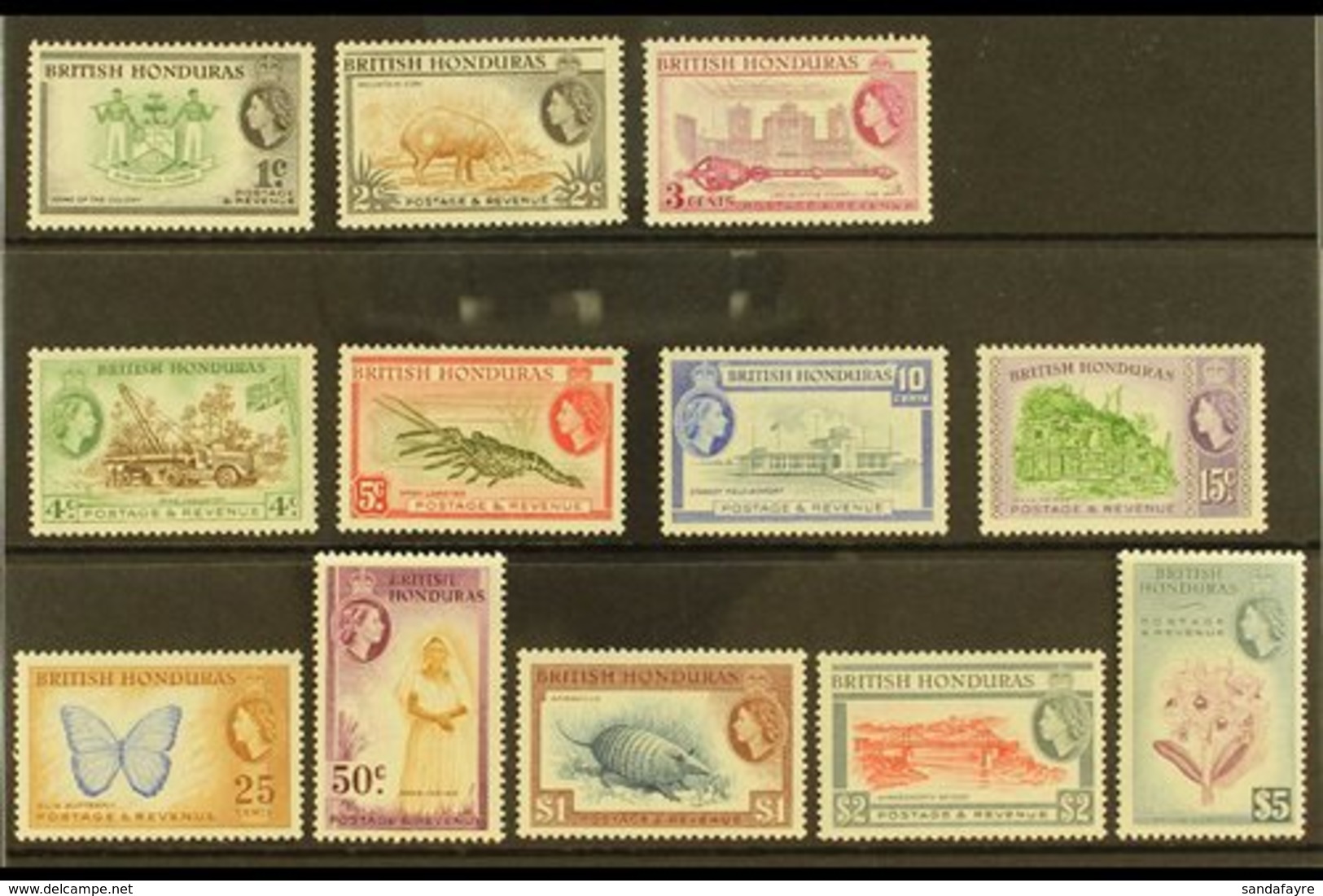 \Y 1953-62\Y Complete Definitive Set, SG 179/90, Never Hinged Mint (12 Stamps) For More Images, Please Visit Http://www. - Honduras Britannique (...-1970)