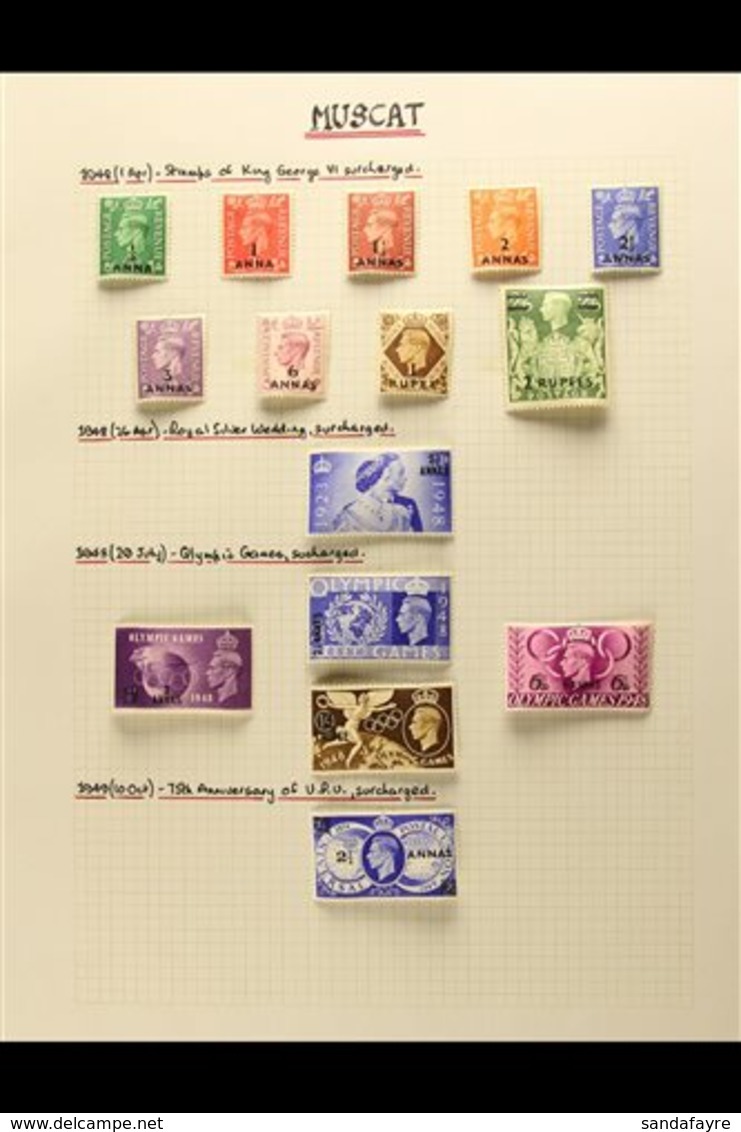 \Y 1948-50 SUPERB MINT COLLECTION\Y Beautifully Written Up On Pages, Includes 1948 Set Of 9, 1950-55 Set Of 6, 1952-54 S - Bahrein (...-1965)