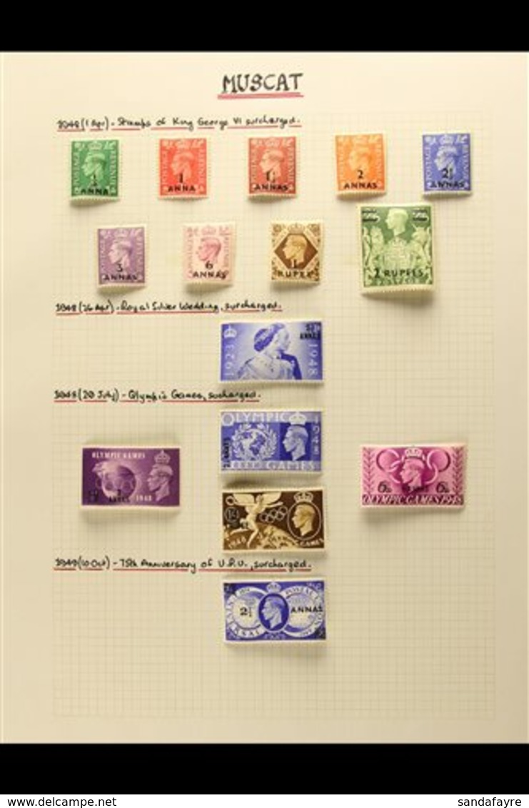 \Y 1948-50 SUPERB MINT COLLECTION\Y Beautifully Written Up On Pages, Includes 1948 Set Of 9, 1950-55 Set Of 6, 1952-54 S - Bahreïn (...-1965)