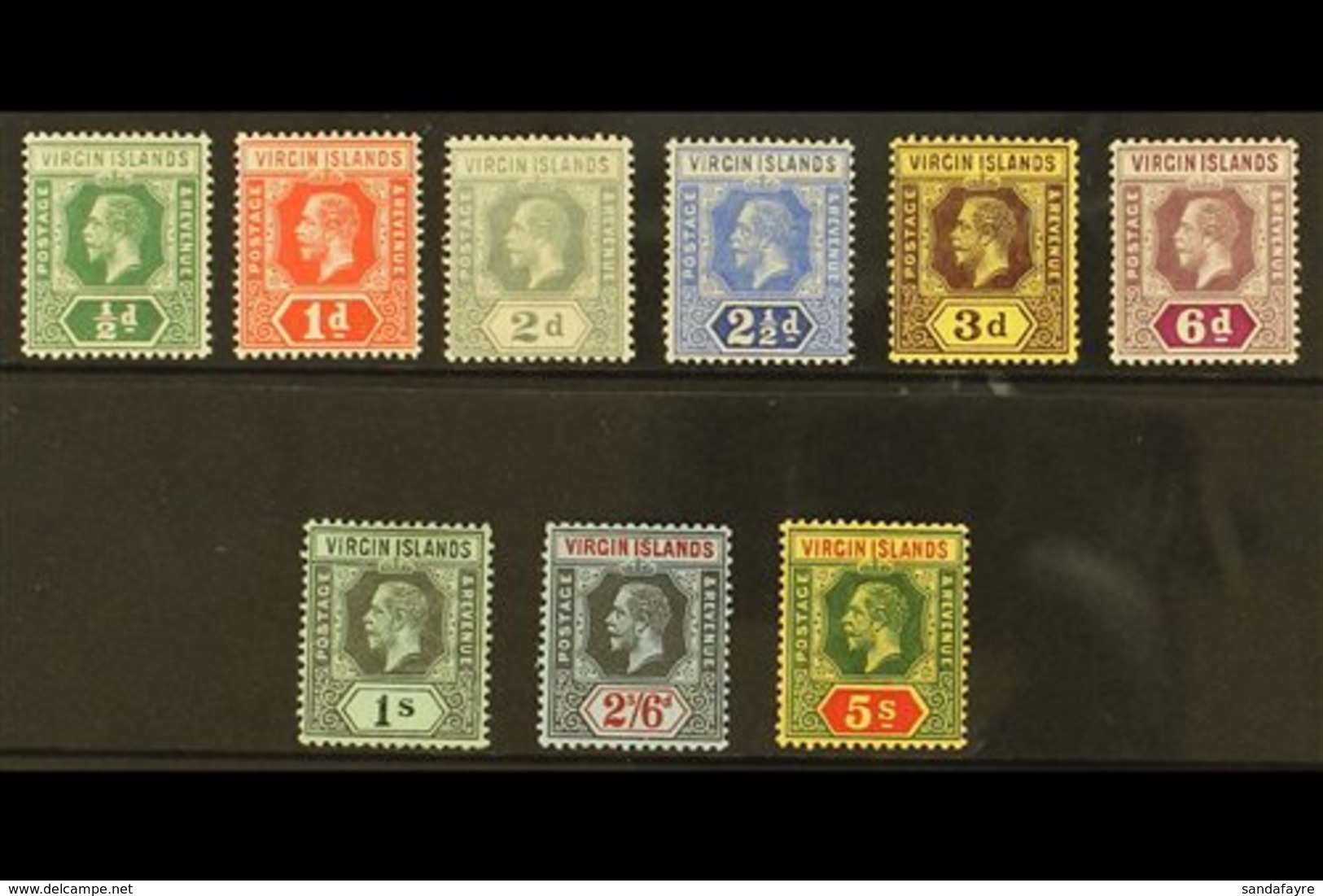 \Y 1913-19\Y Complete Set, SG 69/77, Fine Mint. (9 Stamps) For More Images, Please Visit Http://www.sandafayre.com/itemd - British Virgin Islands