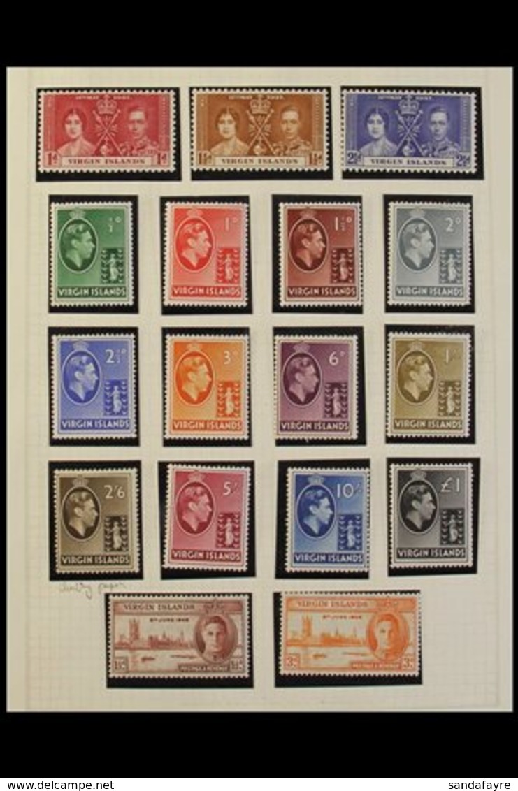 \Y 1913-1951 VERY FINE MINT COLLECTION\Y In Hingeless Mounts On Leaves, ALL DIFFERENT, Includes 1921 Die II Set, 1922-28 - British Virgin Islands