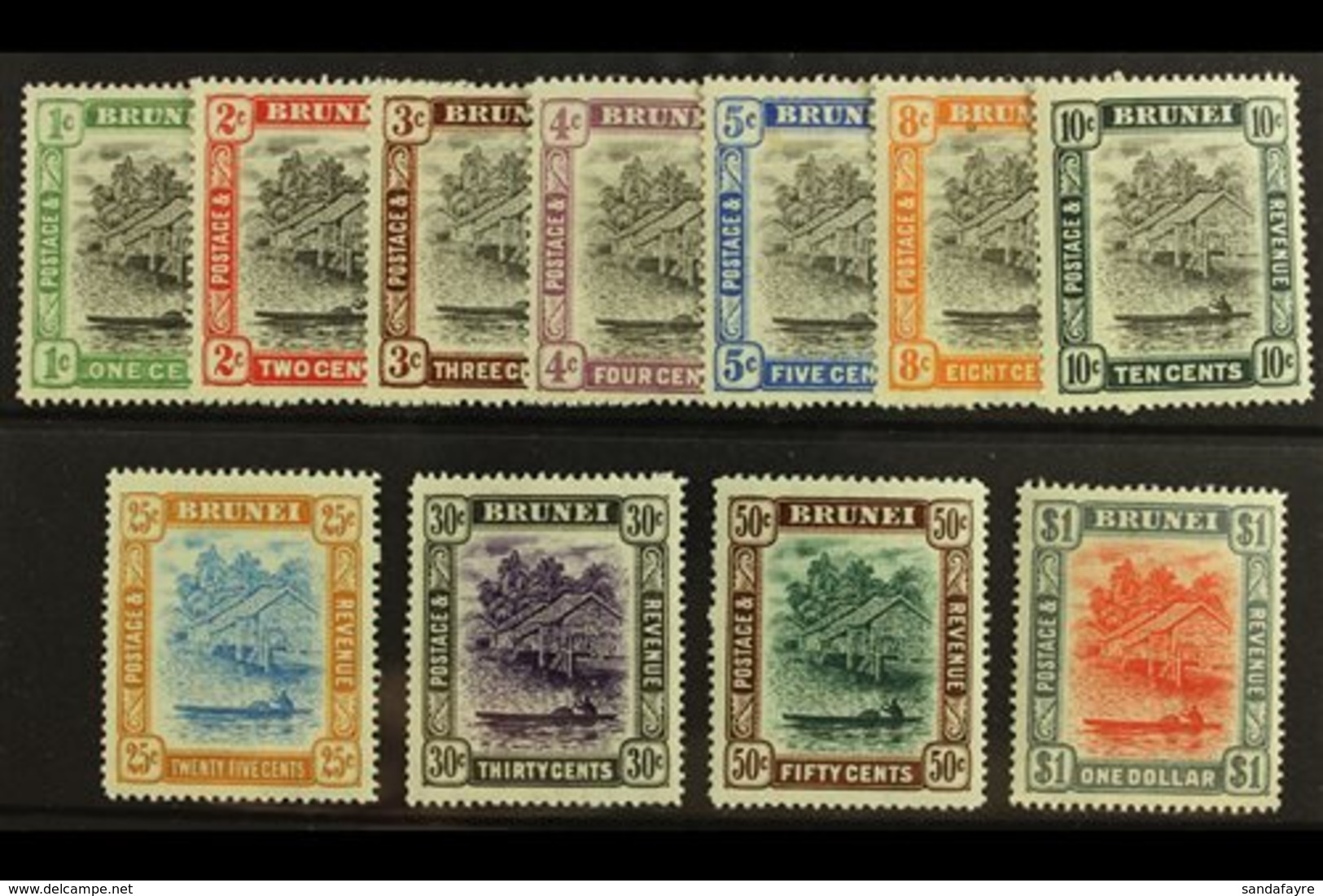 \Y 1907\Y Brunei River Set Complete, SG 23/33, Very Fine And Fresh Mint. (11 Stamps) For More Images, Please Visit Http: - Brunei (...-1984)