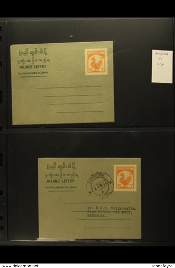 \Y 1952-1973 LETTER SHEETS COLLECTION\Y A Very Fine Collection Of These Rarely Encountered Items Complete. With An Unuse - Birmanie (...-1947)