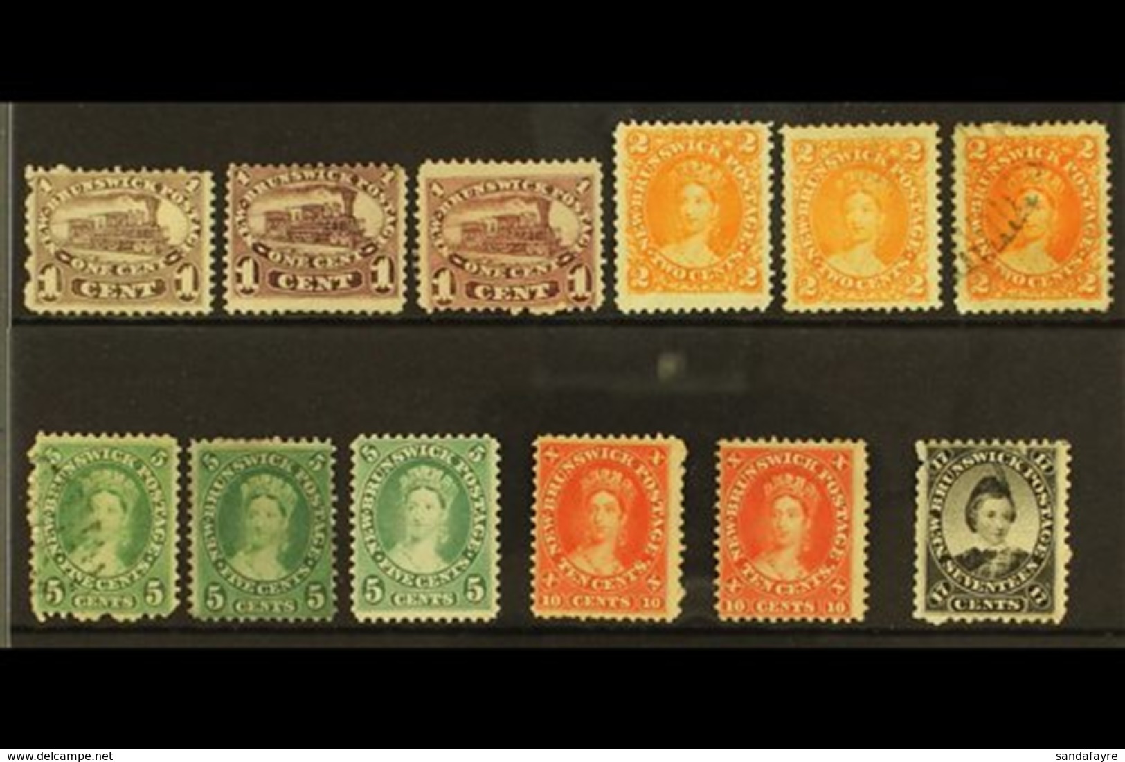 \Y 1860 - 63 USEFUL SELECTION\Y Small Mint And Used Range With 1c Unused (3 Shades), 2c Yellow Orange Mint And Used And  - Autres & Non Classés