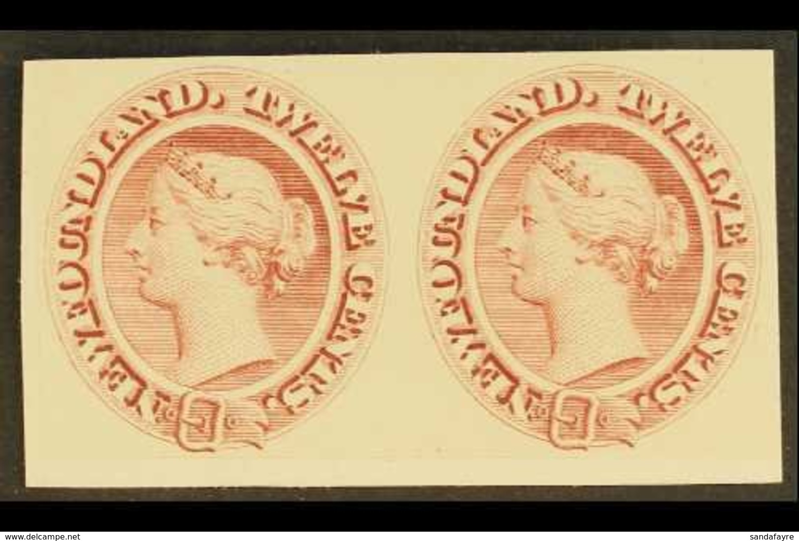 \Y 1865\Y 12c Chestnut, As SG 28, Die Proof In Reddish Brown On Card, Uni 28Pi, Horizontal Pair, Very Fine And Fresh. Fo - Autres & Non Classés