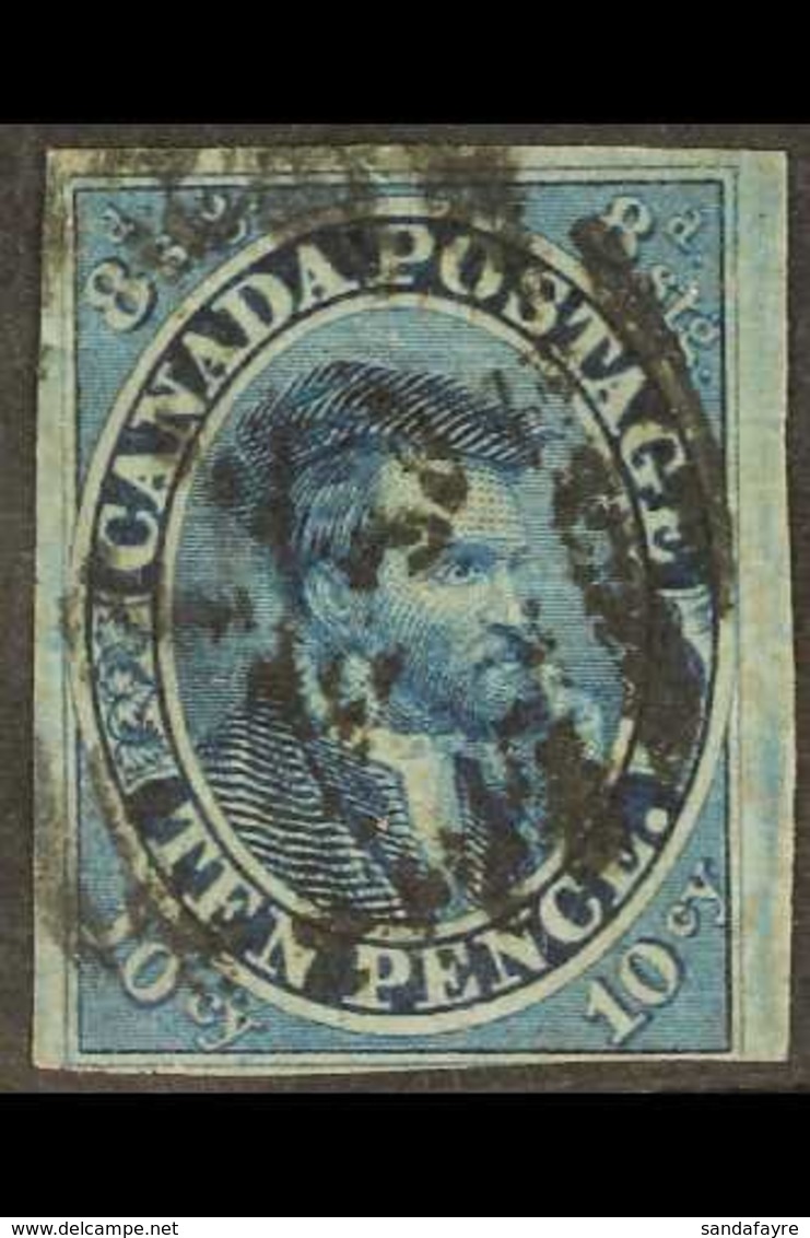 \Y 1852\Y 17c Deep Blue On Thin Paper, Cartier, SG 15, Good Used With Large Margins Just Shaved At Foot. Cat £1800 For M - Other & Unclassified