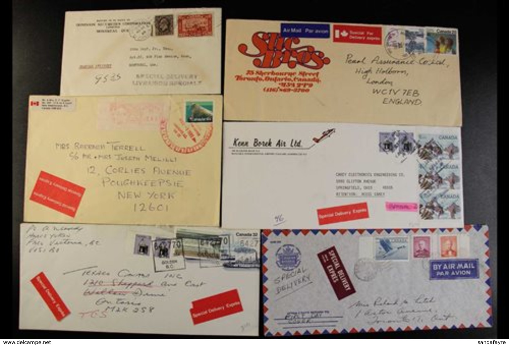 \Y SPECIAL DELIVERY\Y 1935-89 Group Of Mail Sent By "Special Delivery Expres" Service, All Franked With Ordinary Postage - Other & Unclassified
