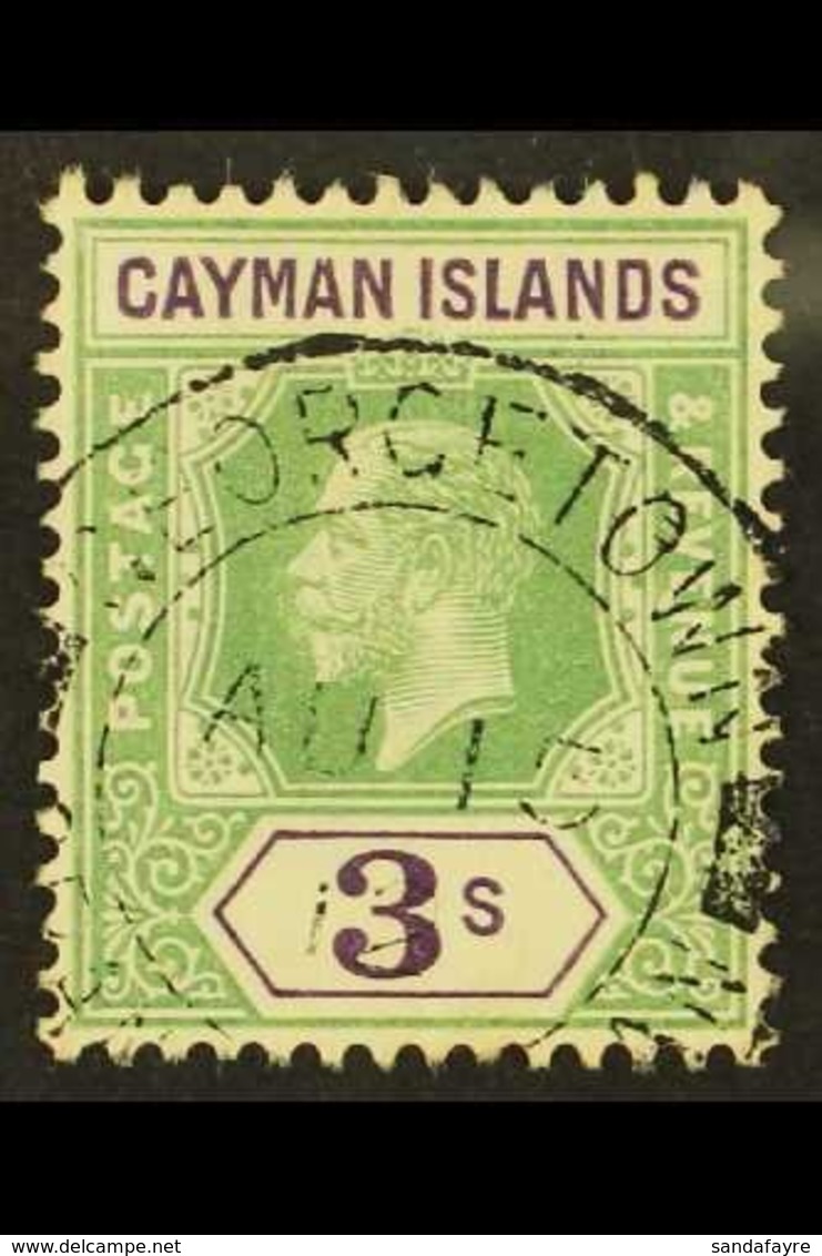 \Y 1912-20\Y 3s Green & Violet, SG 50, Fine Cds Used For More Images, Please Visit Http://www.sandafayre.com/itemdetails - Cayman Islands