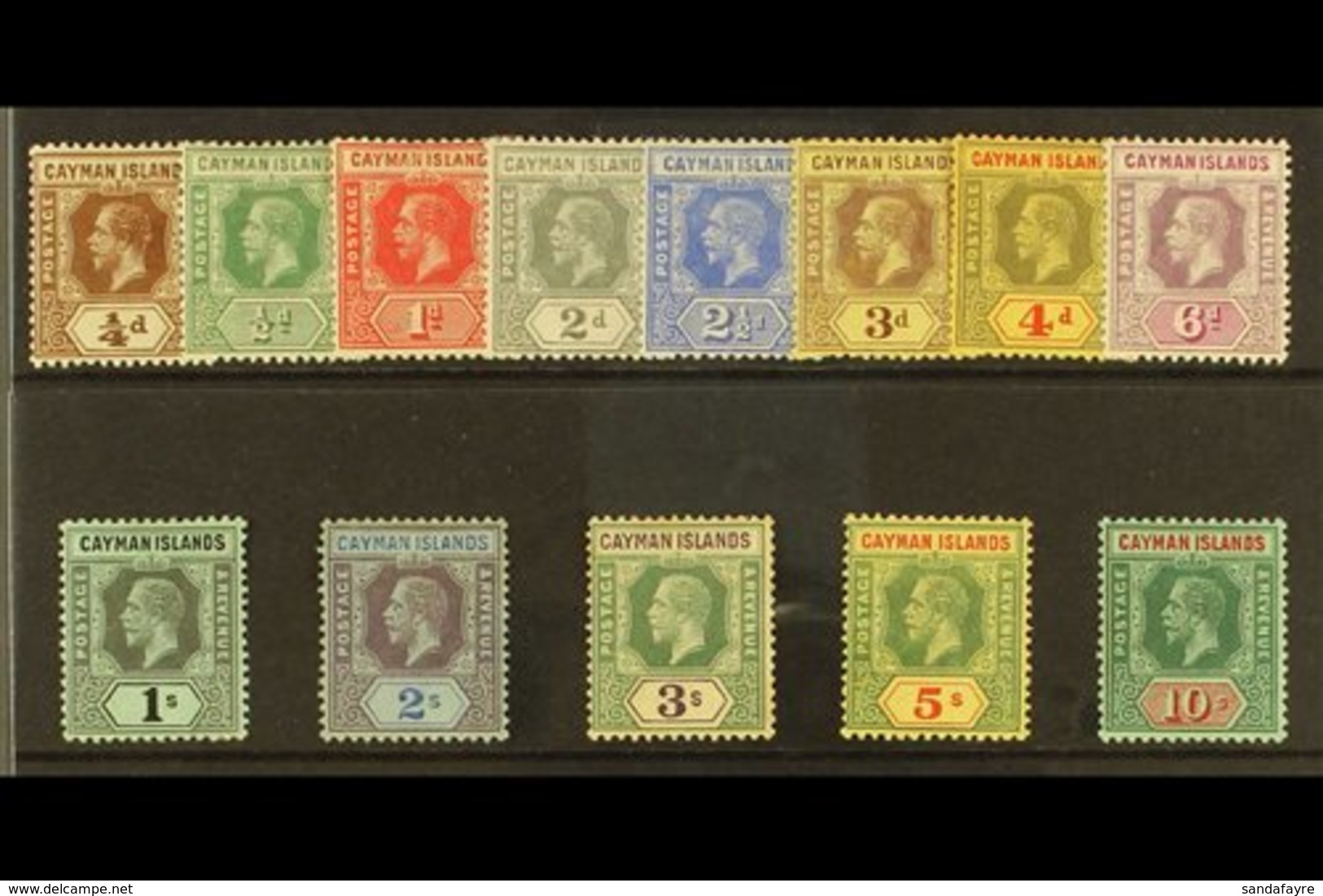 \Y 1912-20\Y Wmk Multi Crown CA Set Complete, SG 40/52, Very Fine Mint, The 3s Toned (13 Stamps) For More Images, Please - Cayman Islands