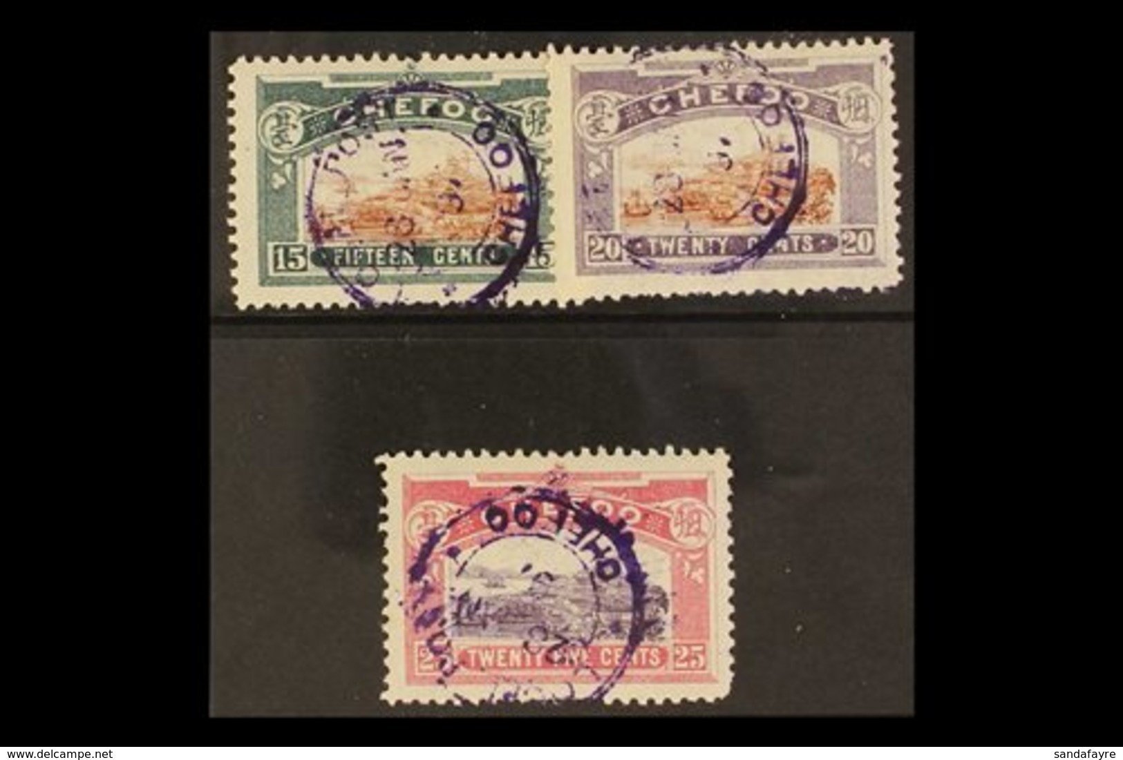 \Y CHEFOO LOCAL POST\Y 1896 Chefoo Harbour Set, SG 11/13, Very Fine Used. (3 Stamps) For More Images, Please Visit Http: - Other & Unclassified