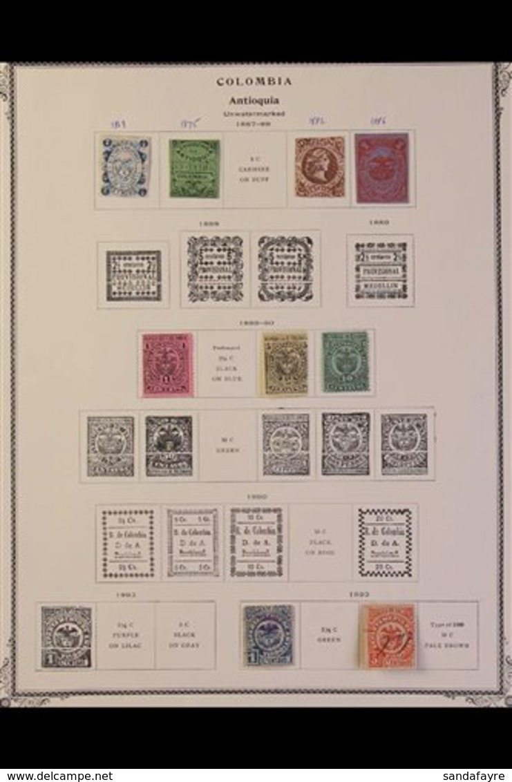 \Y STATES & DEPARTMENTS\Y 1860's-1900's MINT & USED COLLECTION On Pages, All Different, Includes Antioquia, Bolivar, Bog - Kolumbien