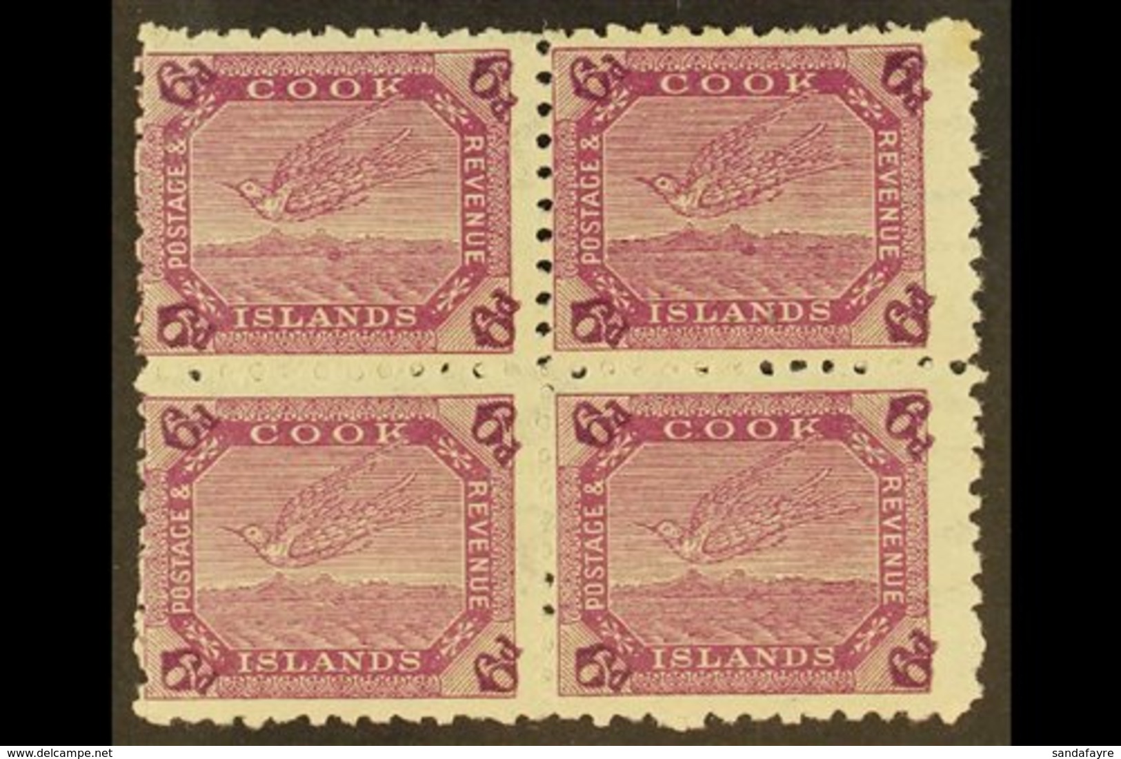 \Y 1902\Y 6d Purple Tern, SG 34, Very Fine Mint Block Of Four.  For More Images, Please Visit Http://www.sandafayre.com/ - Cook