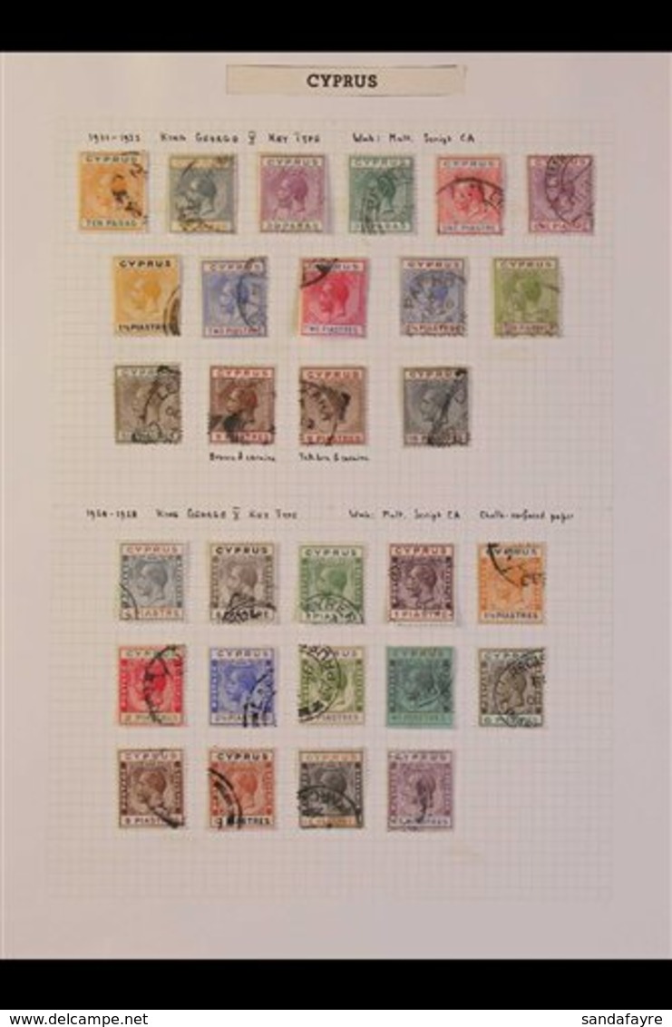 \Y 1912-1935 USED COLLECTION\Y On Leaves, ALL DIFFERENT, Includes 1912-15 Set To 18pi Incl Both 9pi Shades, 1921-23 Set  - Autres & Non Classés