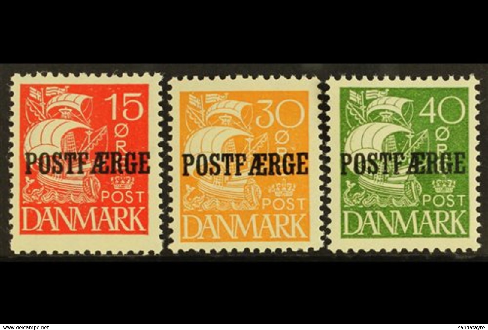 \Y PARCEL POST\Y 1927-30 Caravel Solid Background "Postfaerge" Overprints Complete Set (SG P252/54, Michel 12/14, Facit  - Autres & Non Classés