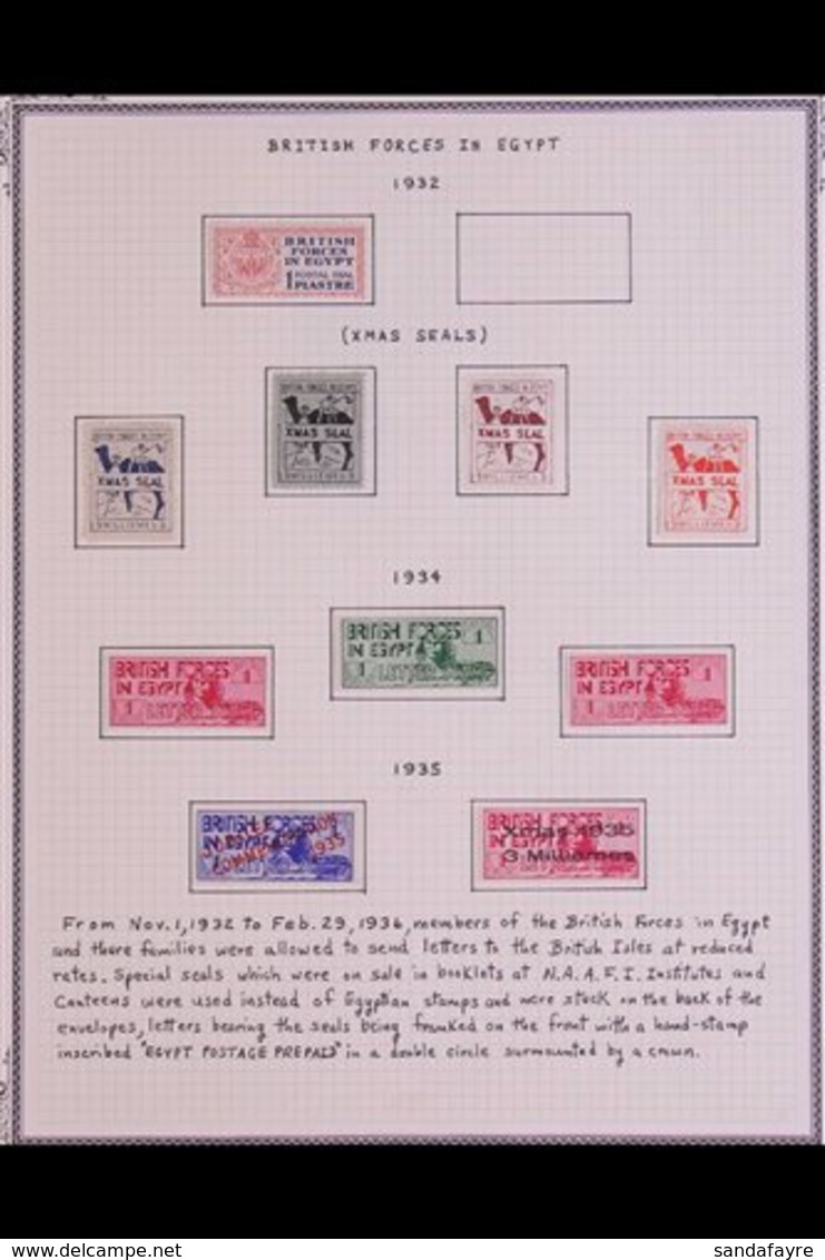 \Y BRITISH FORCES IN EGYPT\Y 1932-1939 Very Fine Mint Collection. With 1932 "Postal Seal" 1p (SG A1), Then A Complete Ru - Other & Unclassified
