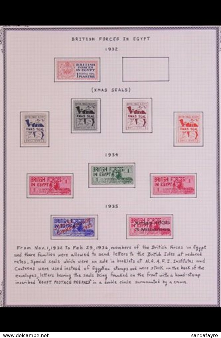 \Y BRITISH FORCES IN EGYPT\Y 1932-1939 Very Fine Mint Collection. With 1932 "Postal Seal" 1p (SG A1), Then A Complete Ru - Autres & Non Classés