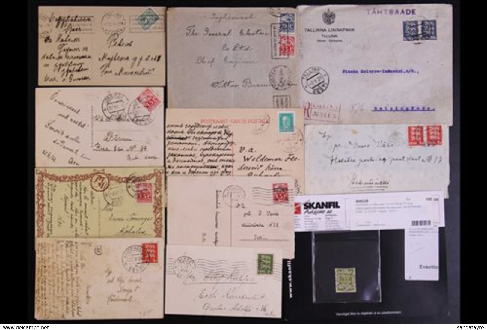 \Y 1918 - 1936 COVERS AND CARDS\Y Interesting Accumulation Including WWI Russian Fieldpost Cachets And A Range Of Franke - Estonia
