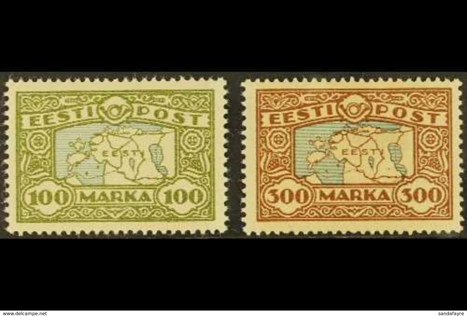 \Y 1923-24\Y Map Complete Set (SG 43/43a, Michel 40 & 54), Very Fine Mint, Very Fresh. (2 Stamps) For More Images, Pleas - Estland