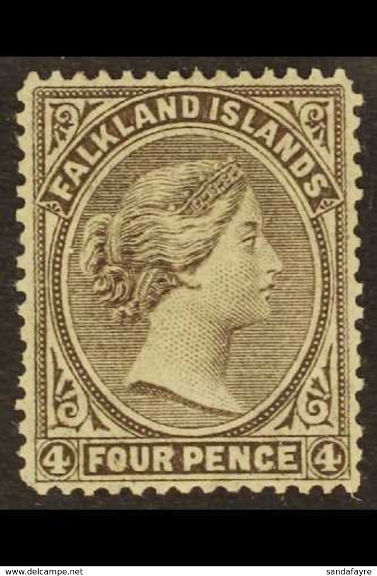 \Y 1878-79 WATERMARKED PAPER VARIETY. CAT £3750\Y 4d Grey-black On Watermarked Paper, SG 2a, Fine Unused & Without Gum,  - Falklandinseln