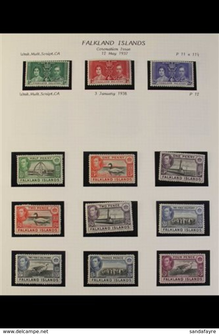 \Y 1937-1952 COMPLETE FINE MINT COLLECTION\Y In Hingeless Mounts On Leaves, All Different, Includes 1938-50 Pictorials S - Falklandinseln