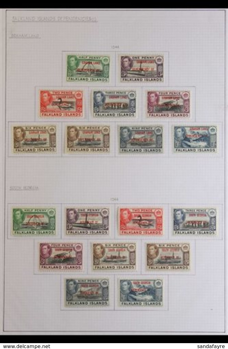 \Y 1944-1962 VERY FINE MINT COLLECTION.\Y An Attractive, COMPLETE Collection Presented Neatly On A Series Of Sleeved Alb - Falkland Islands