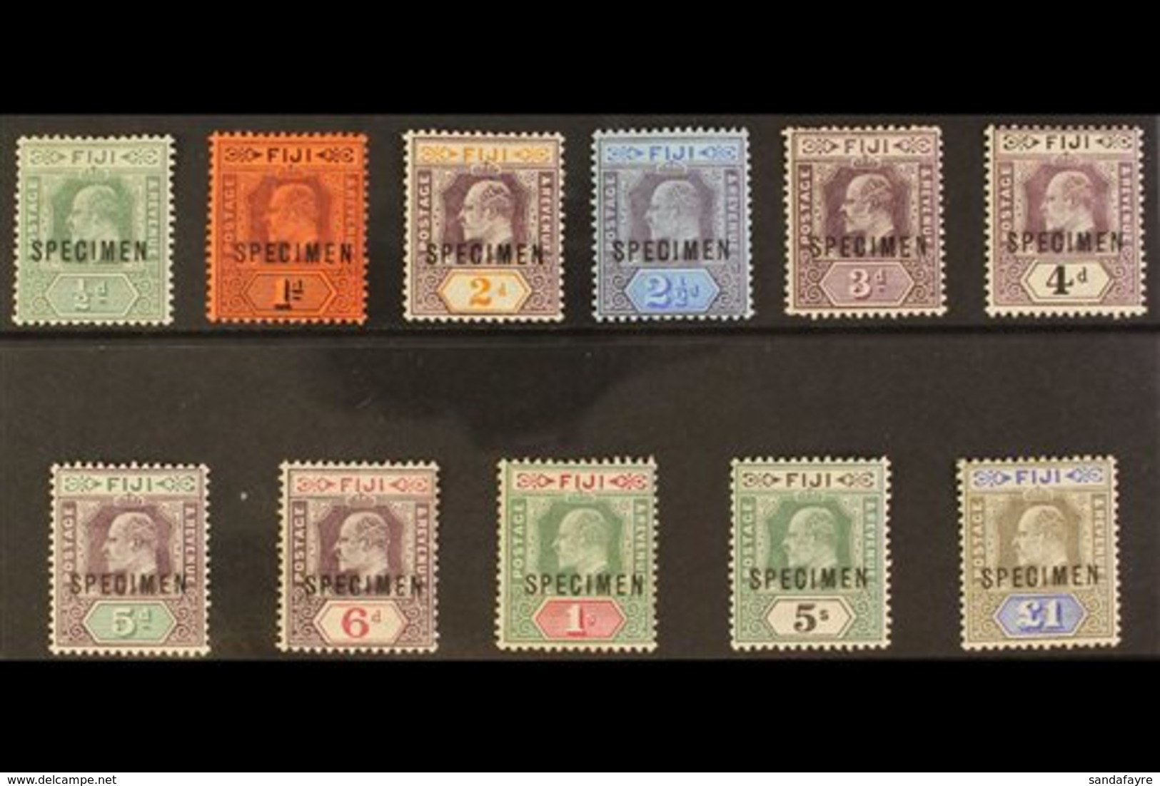 \Y 1903\Y Wmk Crown CA Complete Set Overprinted "SPECIMEN", SG 104s/114s, Fine Mint (11 Stamps)  For More Images, Please - Fidji (...-1970)