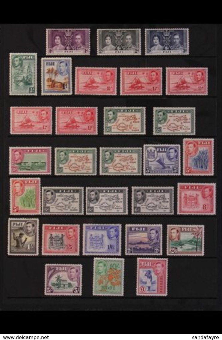 \Y 1937-52 COMPLETE MINT COLLECTION.\Y An Attractive, Complete "Basic" Collection From Coronation To The 1951 Health Set - Fiji (...-1970)