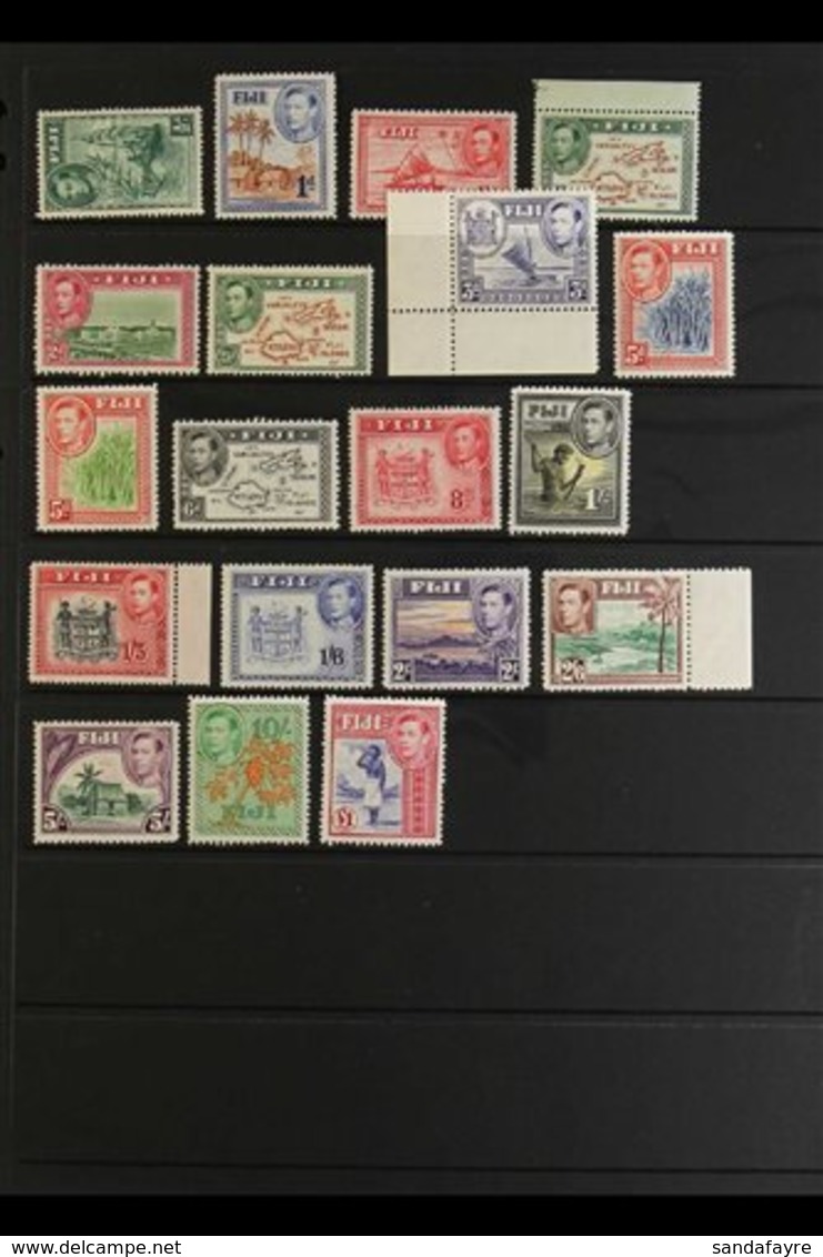 \Y 1938-55\Y Basic Set Incl. Both 5d Colours, SG 249/266b, Fine Never Hinged Mint. (19 Stamps) For More Images, Please V - Fidschi-Inseln (...-1970)