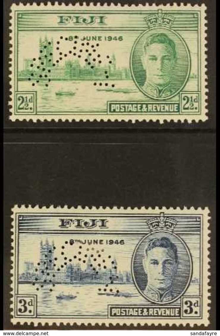 \Y 1946\Y Victory Set Perf "SPECIMEN", SG 268s/269s, Very Fine Mint (2 Stamps) For More Images, Please Visit Http://www. - Fidschi-Inseln (...-1970)
