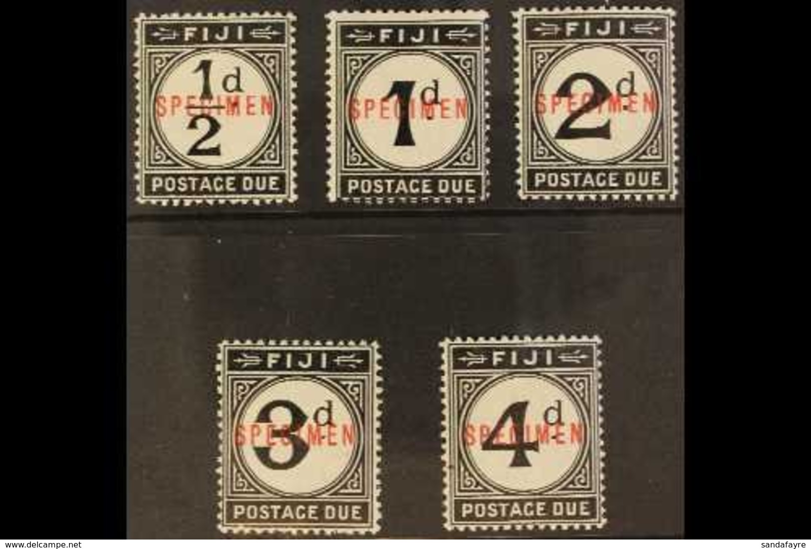 \Y POSTAGE DUE\Y 1918 Set Complete Overprinted "SPECIMEN", Very Fine Mint (5 Stamps) For More Images, Please Visit Http: - Fidschi-Inseln (...-1970)