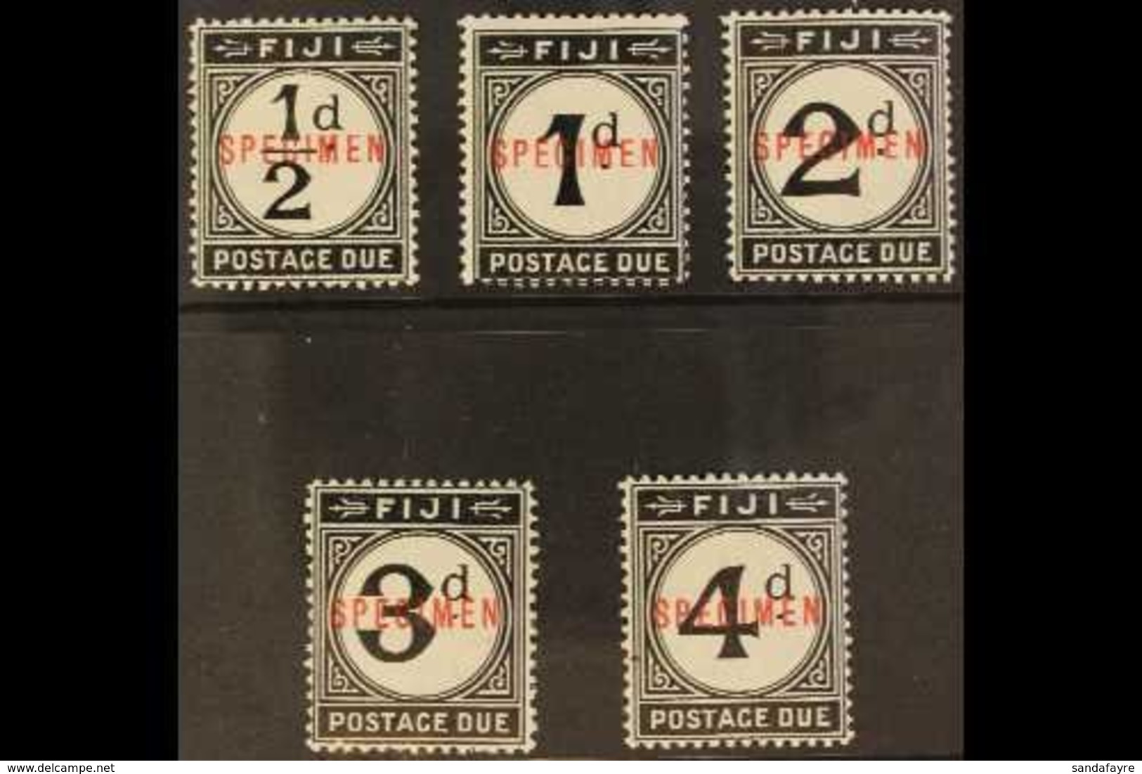 \Y POSTAGE DUE\Y 1918 Set Complete Overprinted "SPECIMEN", Very Fine Mint (5 Stamps) For More Images, Please Visit Http: - Fidji (...-1970)