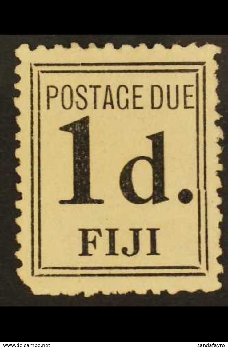 \Y POSTAGE DUE\Y 1917-18 1d Black Narrow Setting, SG D5b, Unused With Part Of Papermaker Ornamental Watermark. For More  - Fiji (...-1970)