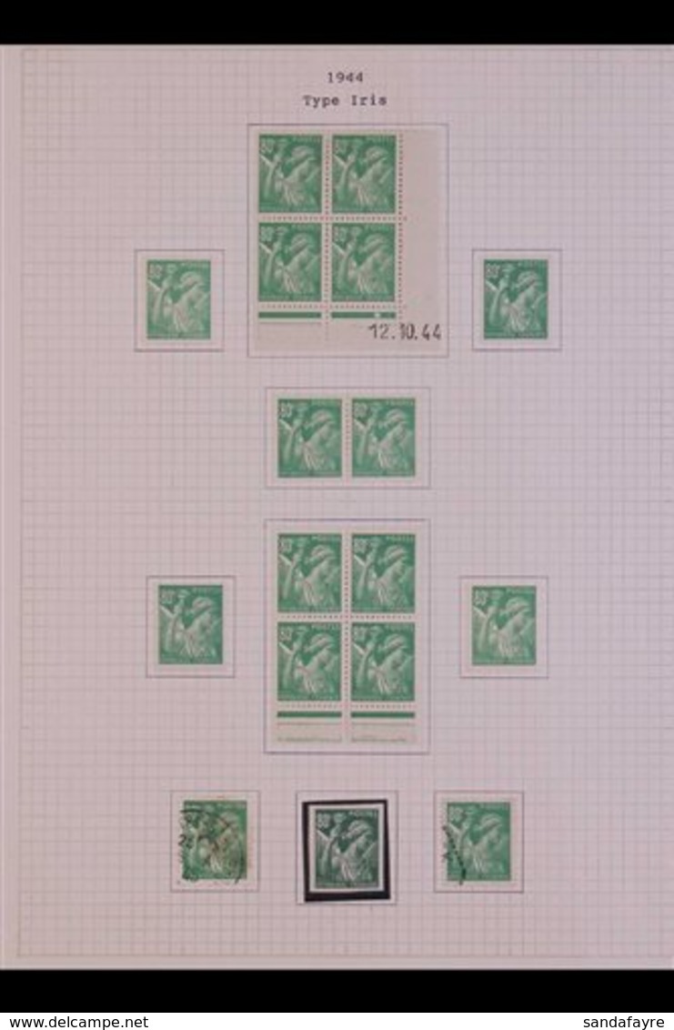 \Y 1944 IRIS ISSUE\Y An Attractive Mint And Used Study Collection On Pages, Incl. Set In Corner Date Blocks, Imperfs, Va - Autres & Non Classés