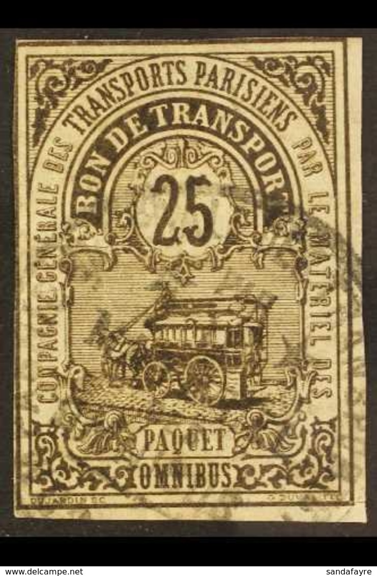 \Y COLIS POSTAUX POUR PARIS\Y 1878 25c Brown Local Parcel Post For Paris, Maury 1, Used, Minor Wrinkles, Scarce. For Mor - Other & Unclassified