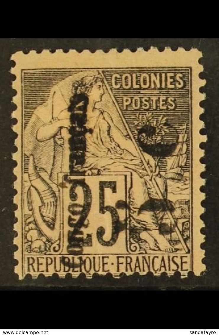 \Y CONGO\Y 1891 5c On 25c, Small "o", Reading Upwards, Yv 4a, Very Fine Mint No Gum. For More Images, Please Visit Http: - Autres & Non Classés