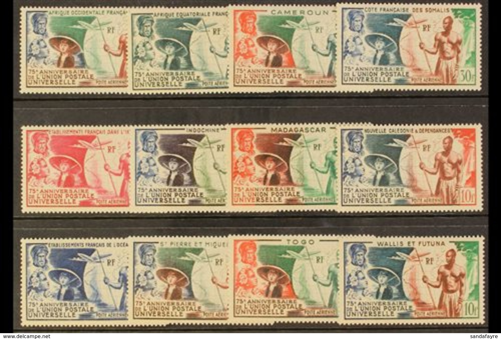 \Y GENERAL ISSUES\Y 1949 Air UPU Omnibus Complete, Never Hinged Mint (12 Stamps) For More Images, Please Visit Http://ww - Sonstige & Ohne Zuordnung