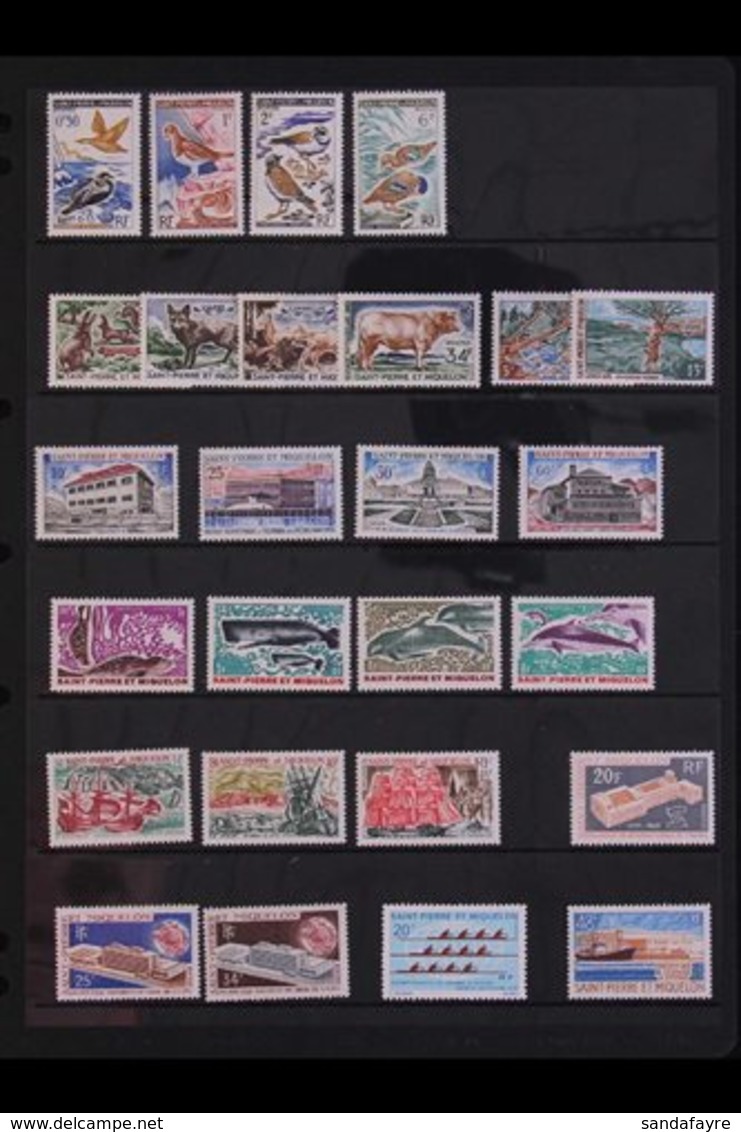 \Y SAINT PIERRE & MIQUELON\Y 1963-1976 ALL DIFFERENT NEVER HINGED MINT COLLECTION Presented On Stock Pages. A Beautiful  - Sonstige & Ohne Zuordnung